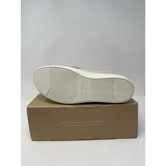NISOLO Bria Go-To Court Sneaker Women's Size 9 Bone Leather Casual Preppy - Picture 9 of 10
